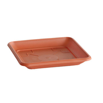 Saucer, Plastic Drip Tray, Terracotta Square, PROSPERPLAST, 22cm