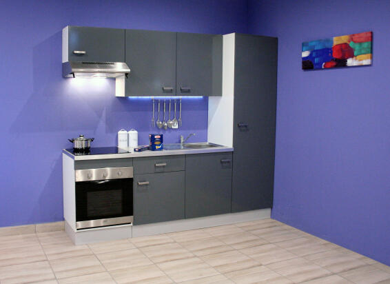Kitchen Cupboard Set One Box L240Cm Grey All Included