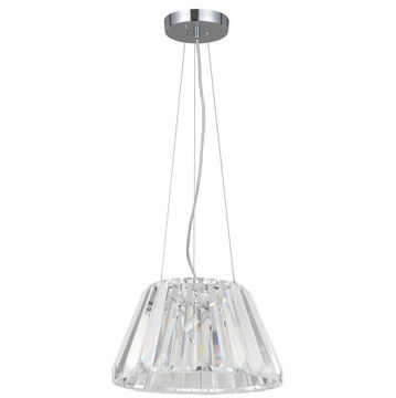 pendant light E27 3x60w metal crystal chrome