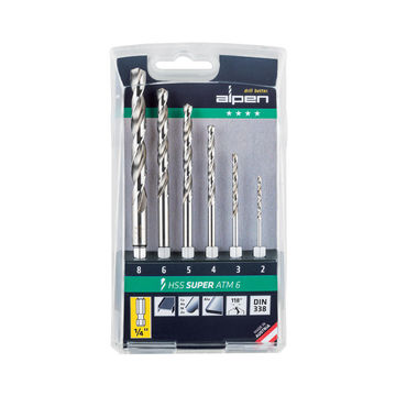 Drill bit ALPEN metal hex shank 2/3/4/5/6/8mm 6 pieces
