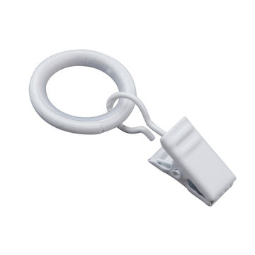Inspire curtain rod rings with clips  white x10
