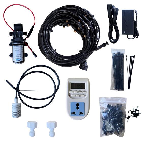 Outdoor patio misting kit all in one