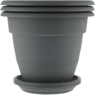 Addis venus pot&saucer26cmx3 netting dark grey