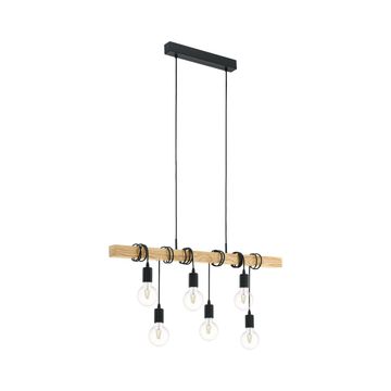 THE LIGHT BAR METAL AND WOOD 6 LIGHT PENDANT 6XE27