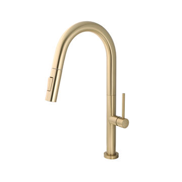 Bijou prestige curved single lever mixer deck type kitchen tap gold