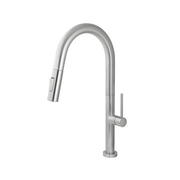 Bijou prestige curved single lever mixer deck type kitchen tap stainless steel