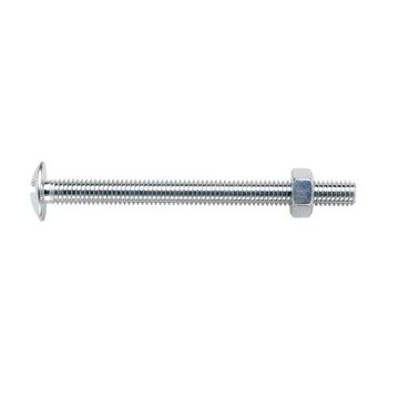 Roofing bolt and nut zinc plated 6.0x70mm 4pc standers