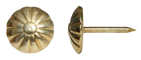 Upholstery nails brass plated 9mm 50pc standers