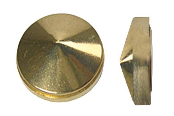 Screw caps diamond head shape polished brass 15mm 4pc standers
