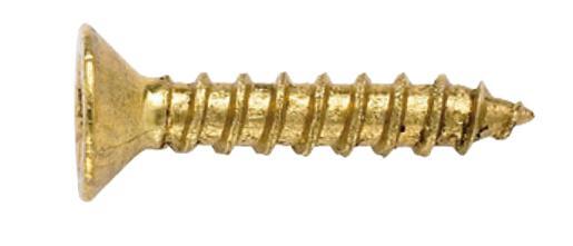 Wood screws brass pozidriv1 3x25mm 20pc standers