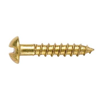 Wood screws round slotted 3x16mm brass 25pc standers