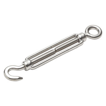 Turnbuckle hook to eye stainless steel for 10mm cable 165kg standers