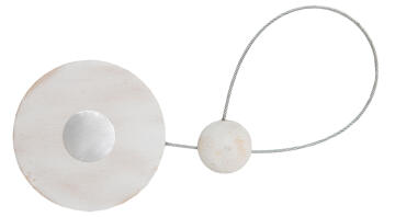 Curtain Tie Back Magnetic White Washed Disc
