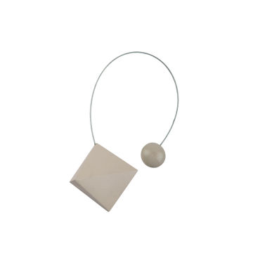 Curtain Tie Back Magnetic 3D Beige Square