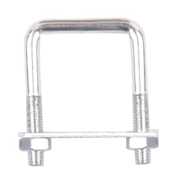 Square u-bolt clamp with plate and nuts 6x31mm standers