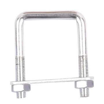 Square u-bolt clamp with plate and nuts 8x43mm standers