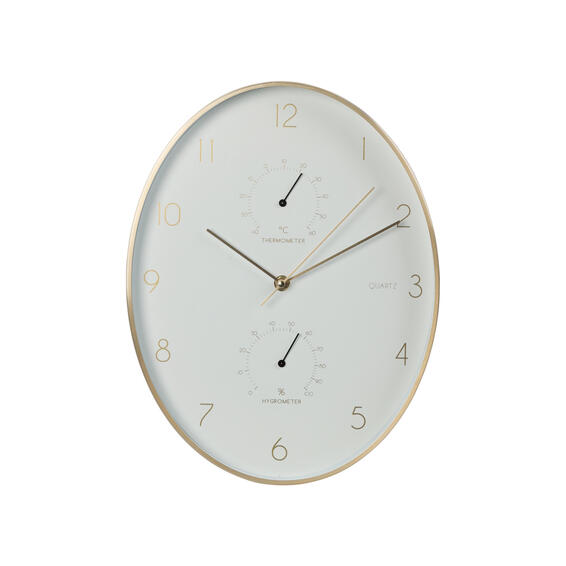 Classic wall clock with gold rim 30x20cm