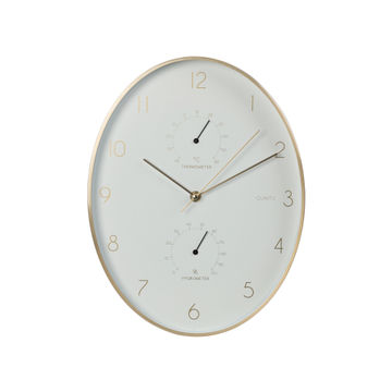 Classic wall clock with gold rim 30x20cm