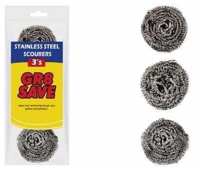 GR8 SAVE STAINLESS STEEL SCOURERS 3 PACK