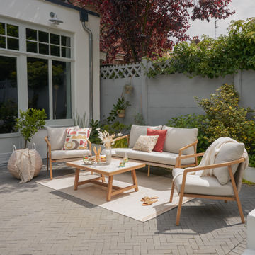 SOFA SET NATERIAL GAIA 4PWOOD EFFECT