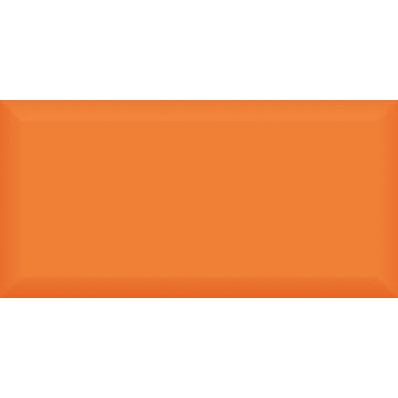 Wall tile ceramic metro bevelled orange 100x200mm