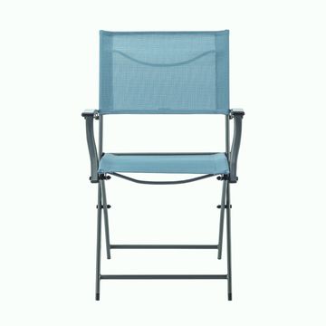 NATERIAL EMYS ORIGAMI ARMCHAIR STEEL TEXT 2X1 BLUE