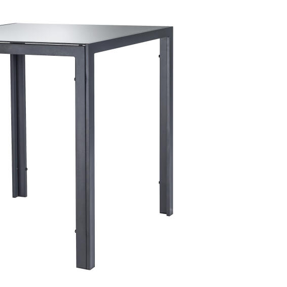 Table glass top dark grey 110cm x 70cm steel
