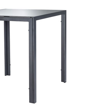 Table glass top dark grey 110cm x 70cm steel