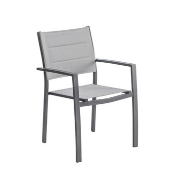 NATERIAL ORION BETA ARMCHAIR ALU TEXT 2X1 PADDED BROWN