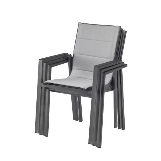 NATERIAL ORION GAMMA ARMCHAIR ALU TEXT 2X1 PADDED BROWN