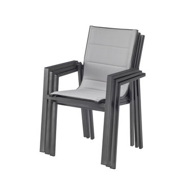 NATERIAL ORION GAMMA ARMCHAIR ALU TEXT 2X1 PADDED BROWN