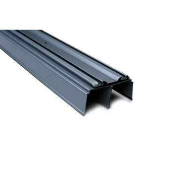 Wardrobe sliding door track set of 2 grey 240cm