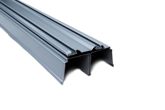 Wardrobe sliding door track set of 2 grey 180cm