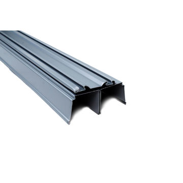 Wardrobe sliding door track set of 2 grey 180cm