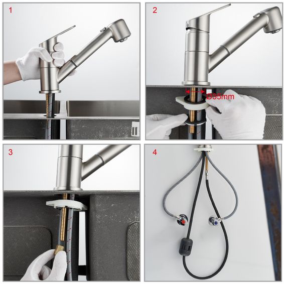 Delinia kemi pullout  kitchen tap brushed nickel