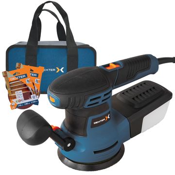 DEXTER 350W ORBITAL SANDER & ACCESSORIES IN A TEXTILE BAG