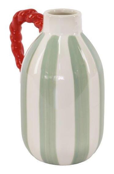 Pale green stripe vase rope 17cm