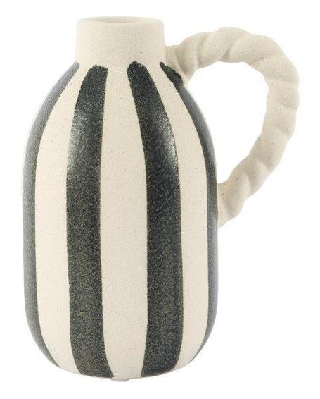 Black/beige stripe vase rope 18cm