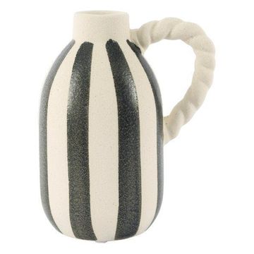Black/beige stripe vase rope 18cm