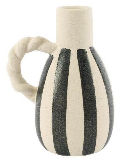 Black/beige stripe vase rope 17cm