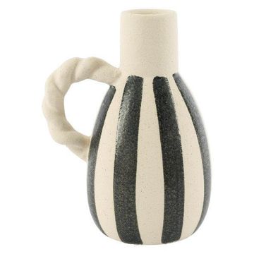 Black/beige stripe vase rope 17cm