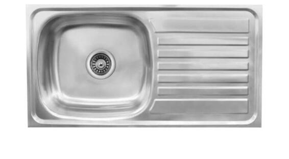 Single bowl with drainer kitchen inset sink seb 915 x 460 x 5mm stainless steel