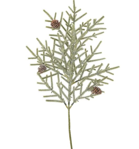 Decorative snow-kissed evergreen branch 50cm