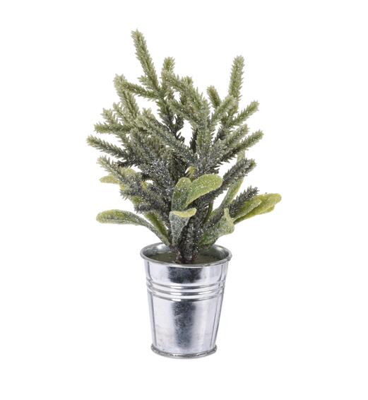 Mini artificial plant evergreen in metal planter 180cm