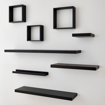 SPACEO FLOATING SHELF 23.5X23.5CM BLACK