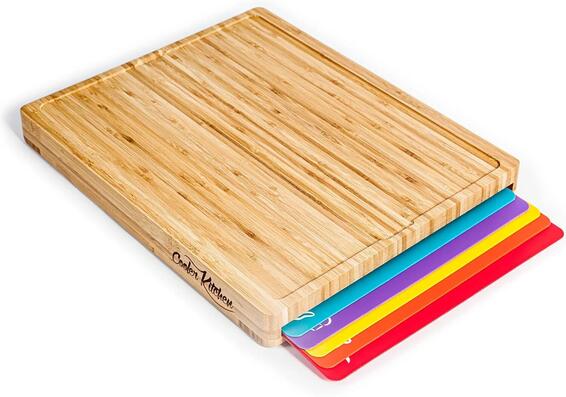 Fine living bamboo cutting board set 