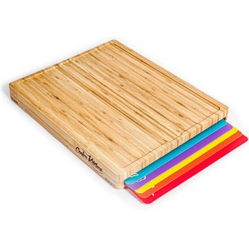 Fine living bamboo cutting board set 