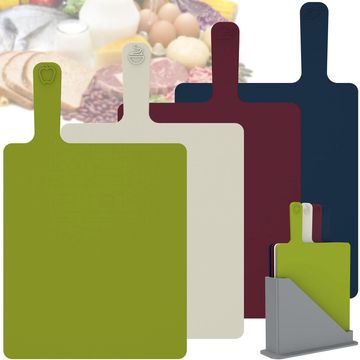 Fine living 4pc cutting board with stand multi colours