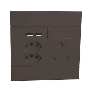 Socket VETI 2 1x3 & 2x2 pin 2 USB ports black