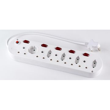Digitech 10-Way Multiplug 5x 16A, 4x Euro, 1x Schuko White